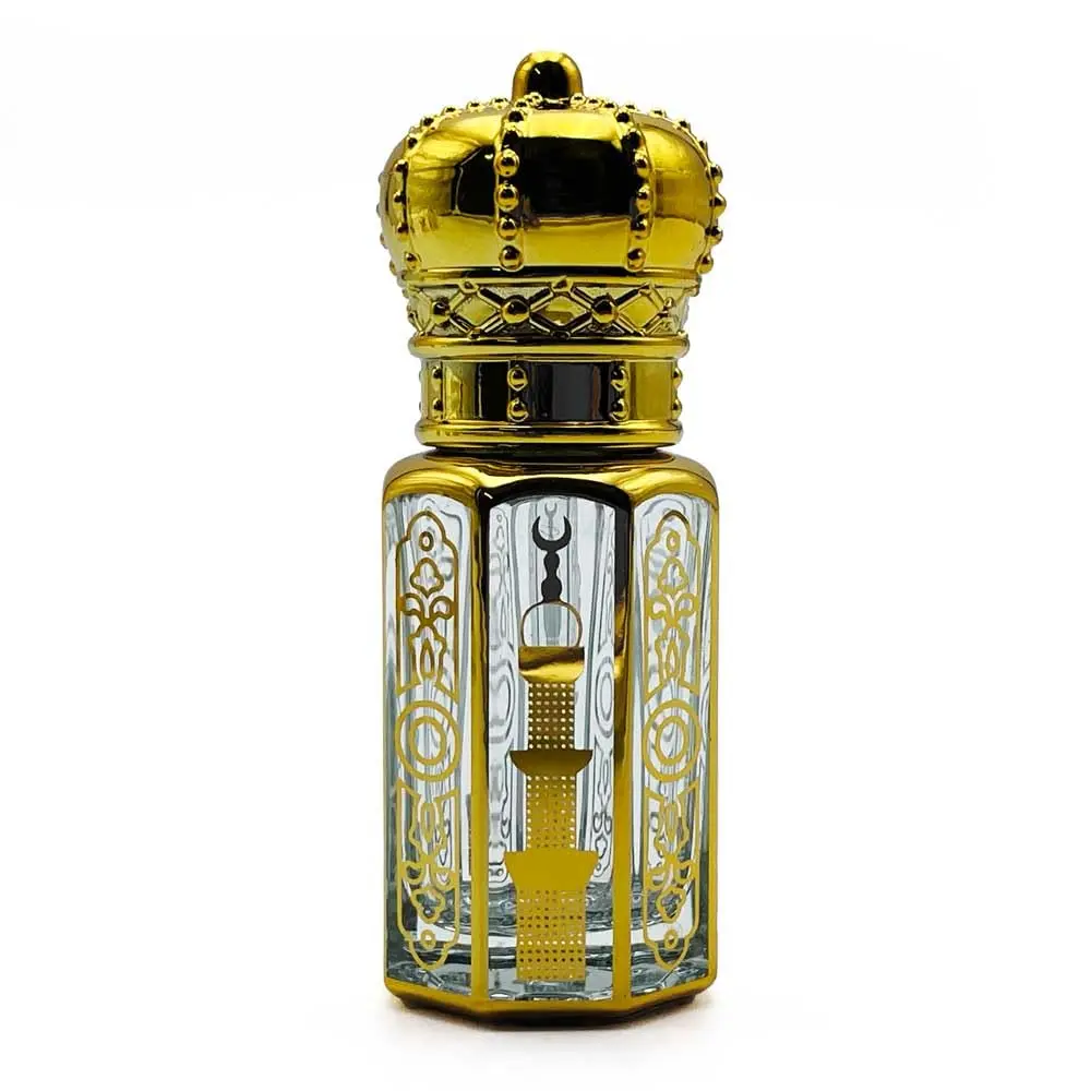 Likla Empty Attar Refillable Bottle Golden Pack of 12  Refillable attar bottle with stick  10ml (12)