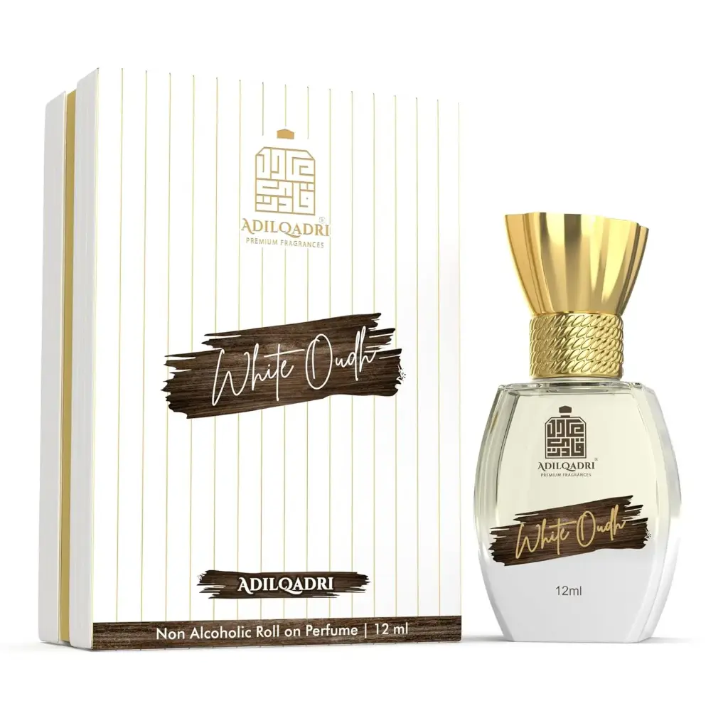 Adilqadri White Oudh Attar  Strong Masculine Scent  Non-Alcoholic Roll-On Attar For Men  Long Lasting Fragrance Roll-On Attar Perfume 12 ML