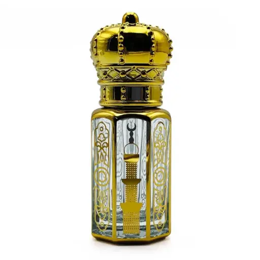 Likla Empty Attar Refillable Bottle Golden Pack of 12  Refillable attar bottle with stick  10ml (12)
